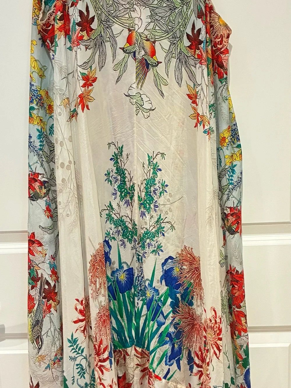 Johnny Was Silk Multicolor Tropical Print Midi Dress - Picture 4 of 7